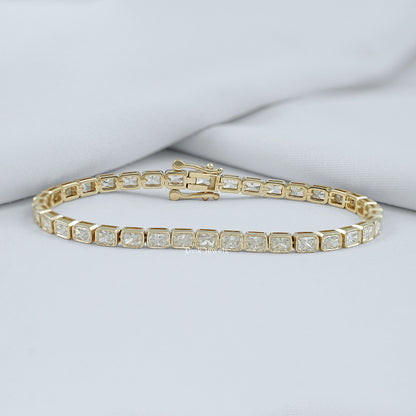 Bezel Set Radiant Cut Lab Diamond Tennis Bracelet Bracelet