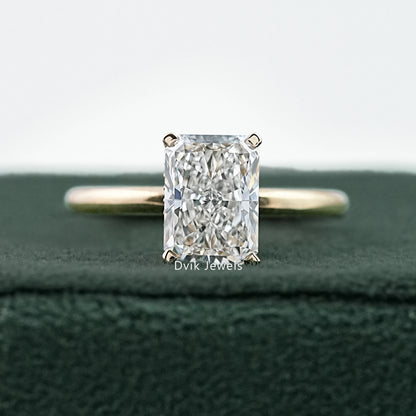 Radiant Cut Hidden Halo Lab Diamond Engagement Ring