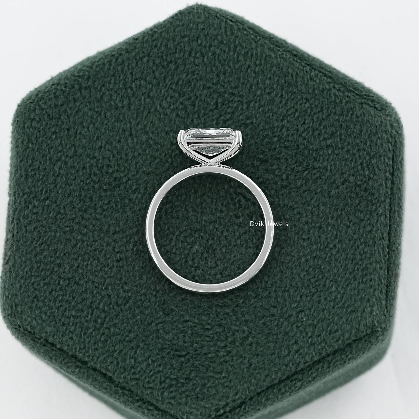 East West Radiant Cut Solitaire Engagement Ring Ring