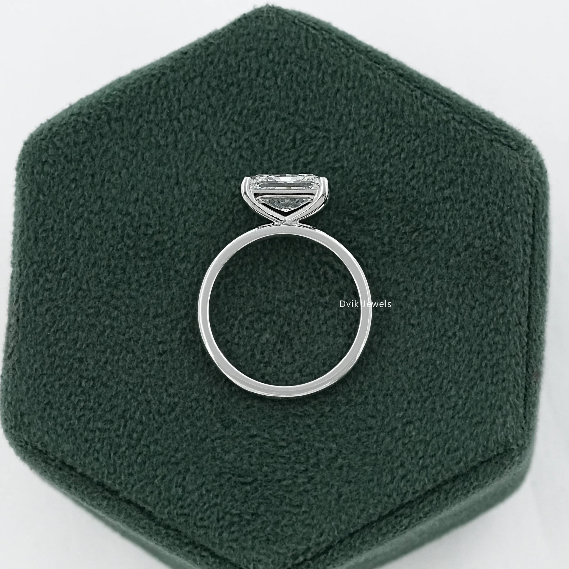 East West Radiant Cut Solitaire Engagement Ring Ring