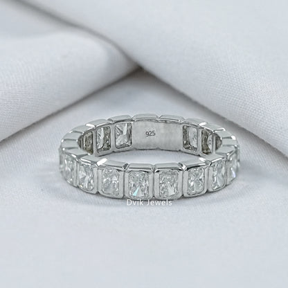 Radiant Cut Lab Diamond Bezel Set Eternity Band