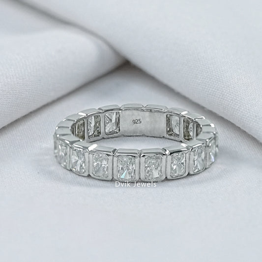 Radiant Cut Lab Diamond Bezel Set Eternity Band