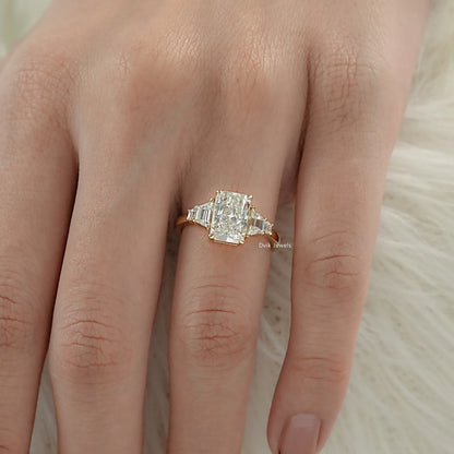 Five Stone Radiant Cut Lab Diamond Ring
