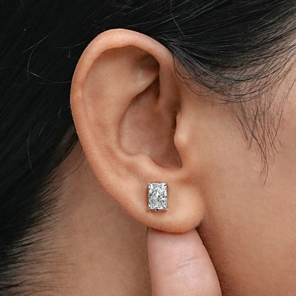 Radiant Lab Grown Diamond Stud Earring