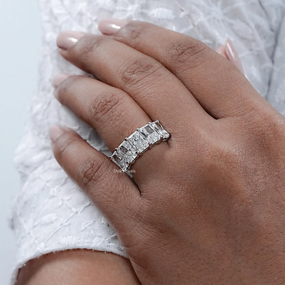 Five Stone Radiant Cut Half Eternity Band