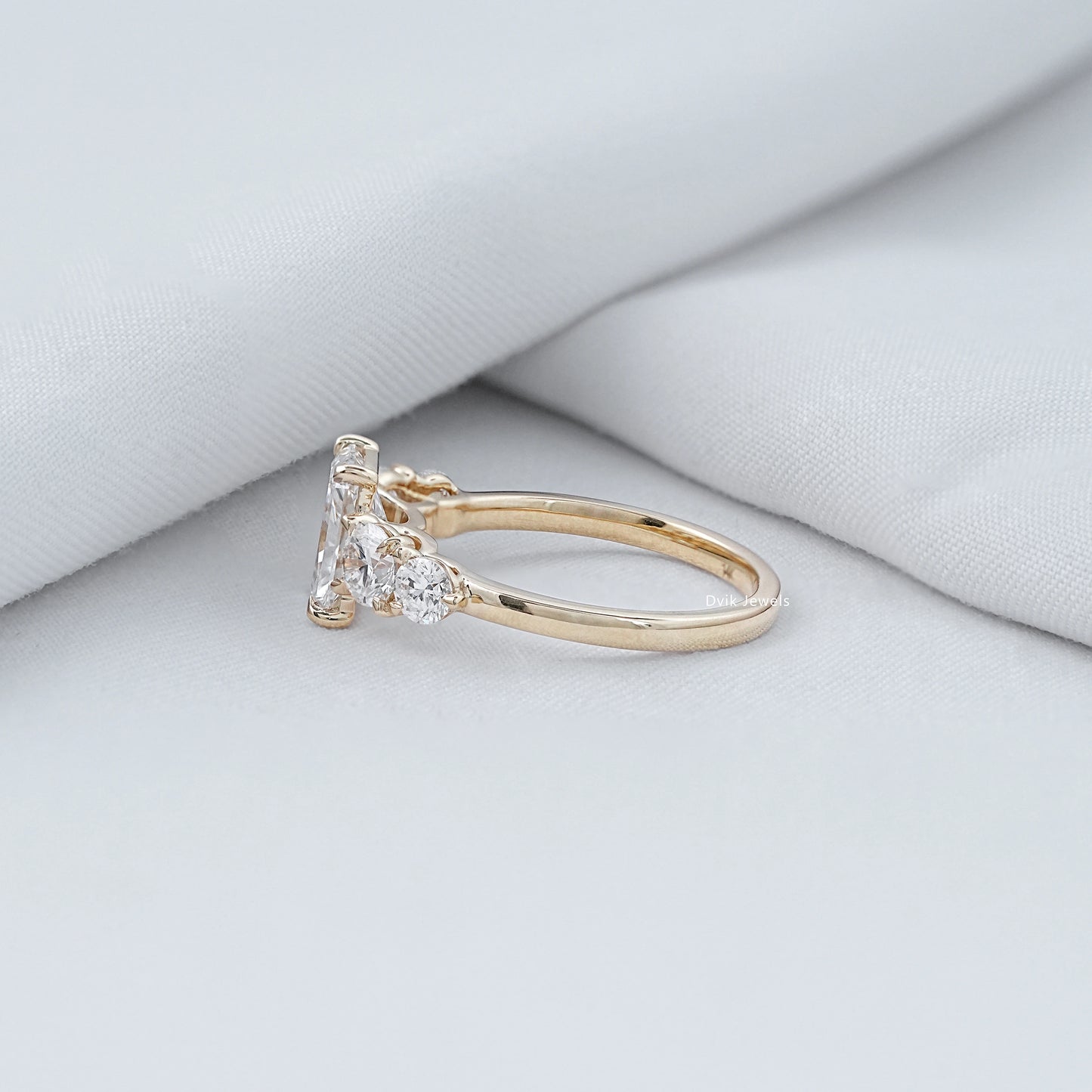 Radiant Cut Lab Diamond Five Stone Ring