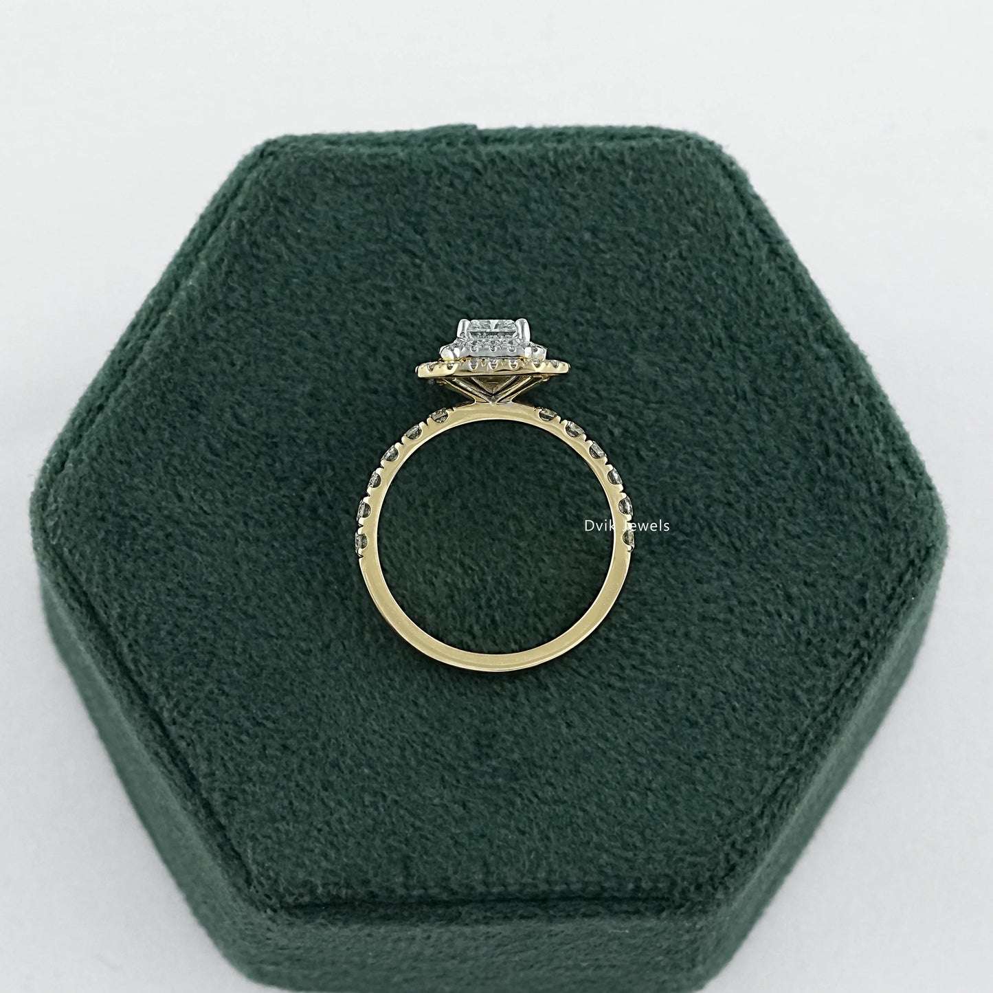 Radiant Cut Lab Diamond Double Halo Engagement Ring Ring