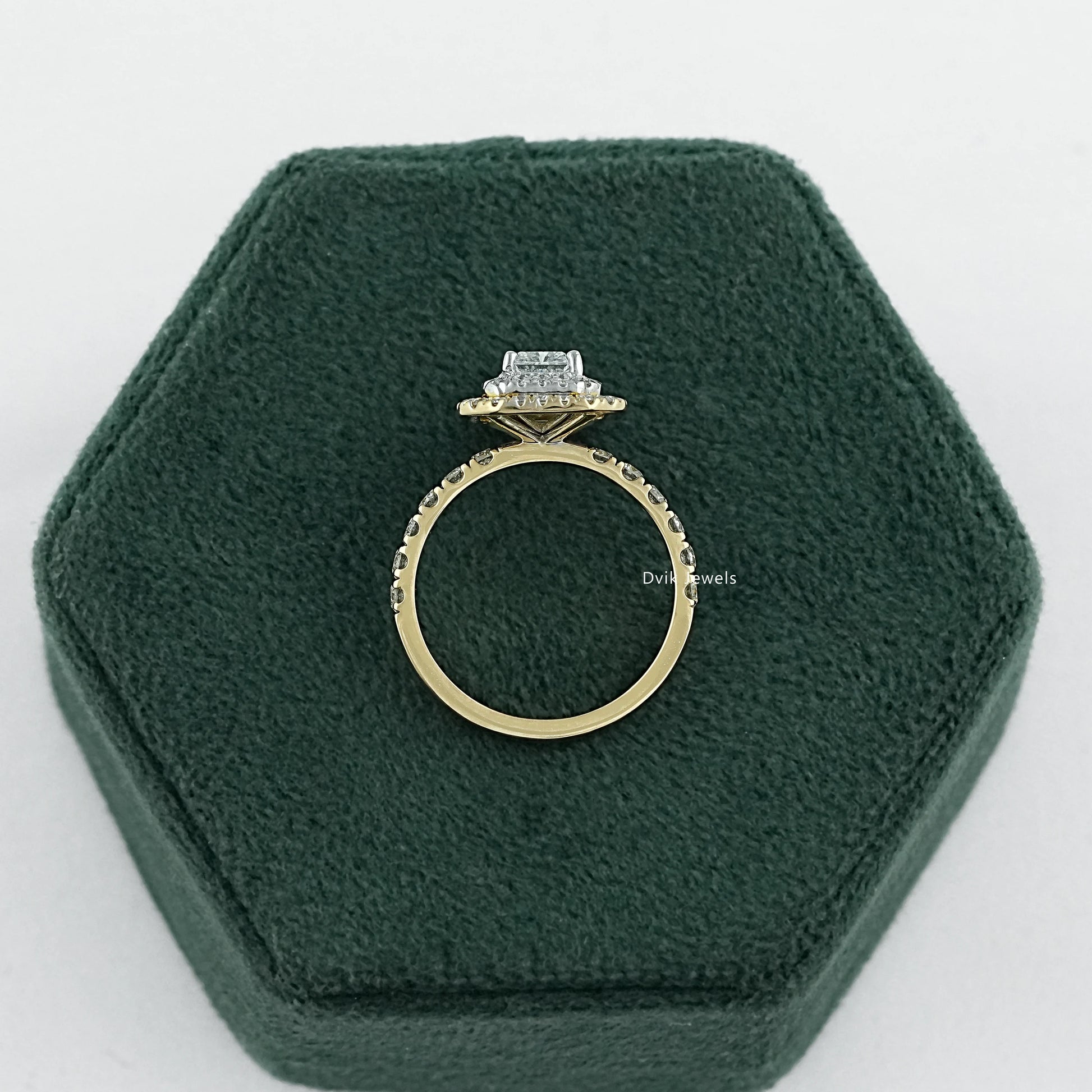 Radiant Cut Lab Diamond Double Halo Engagement Ring Ring