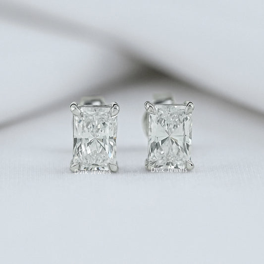Radiant Lab Grown Diamond Stud Earring Earrings