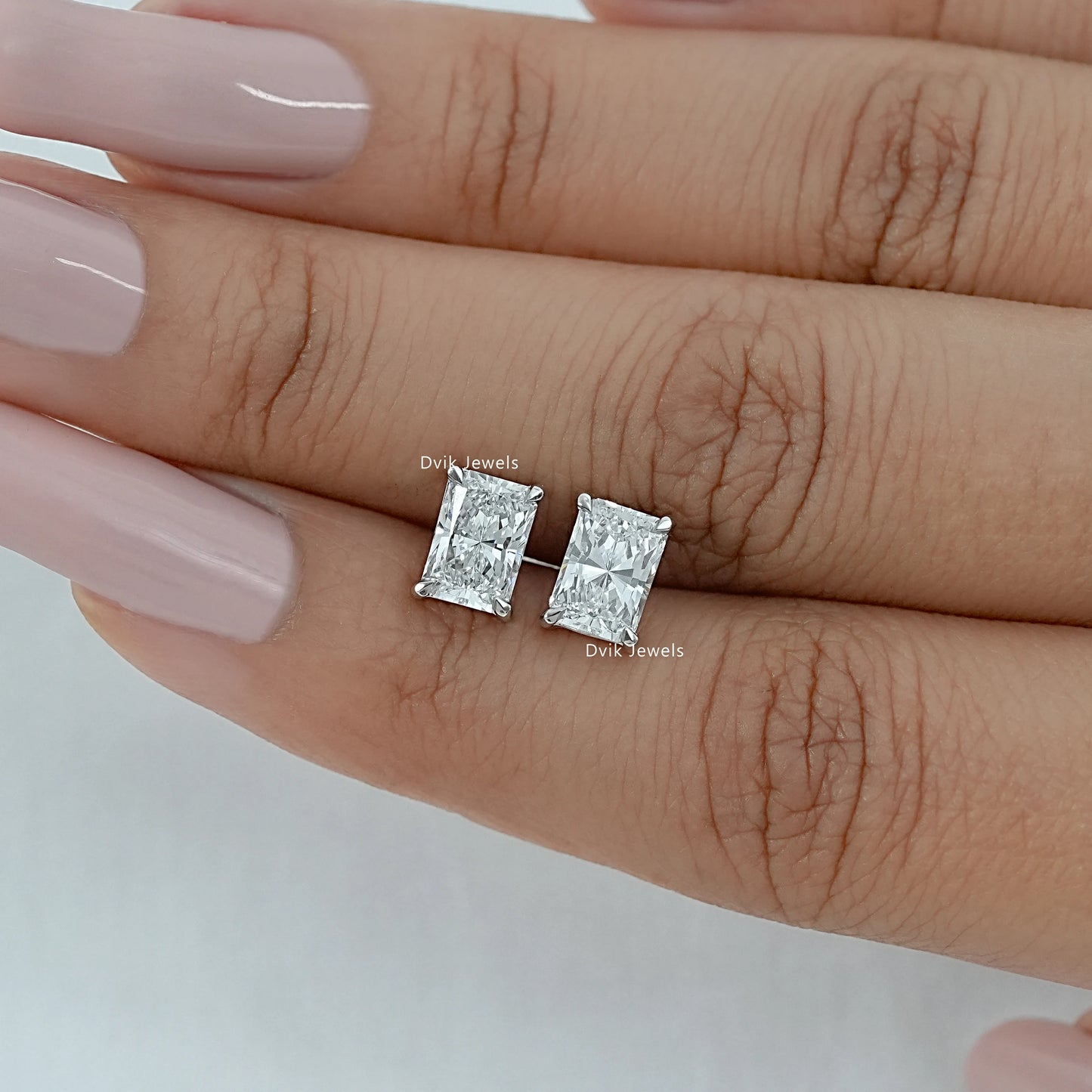 Radiant Lab Grown Diamond Stud Earring Earrings