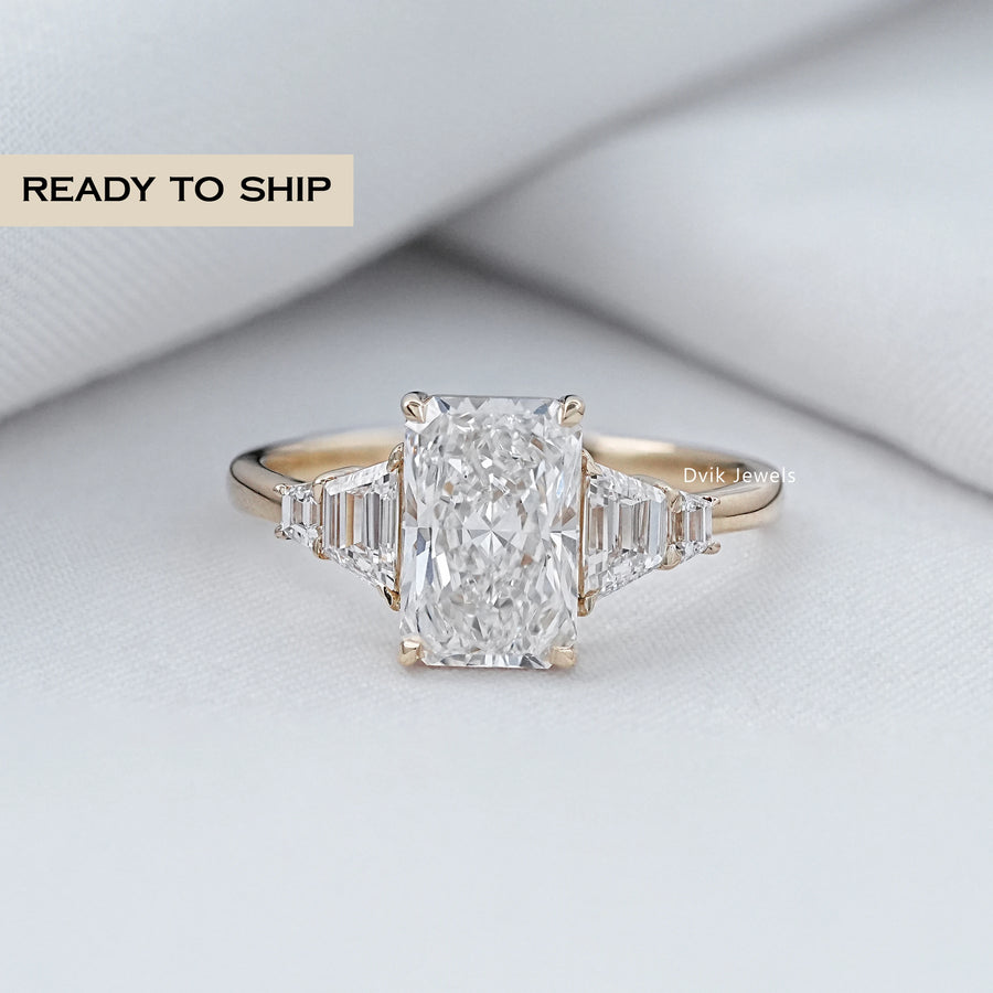 Radiant Cut Prong Set Five Stone Ring