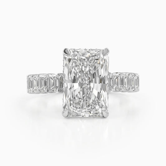 Radiant And Baguette Diamond Engagement Ring