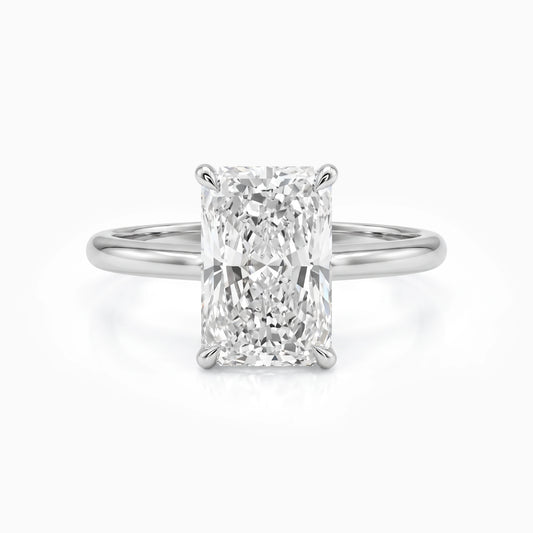 Radiant Cut Diamond Solitaire Engagement Ring Ring