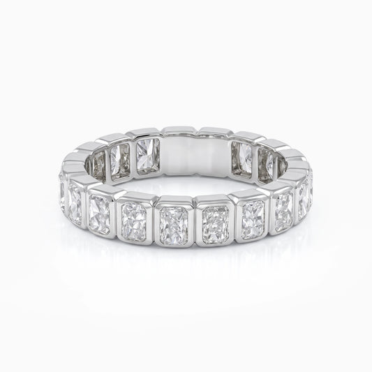 Radiant Cut Lab Diamond Bezel Set Eternity Band Band