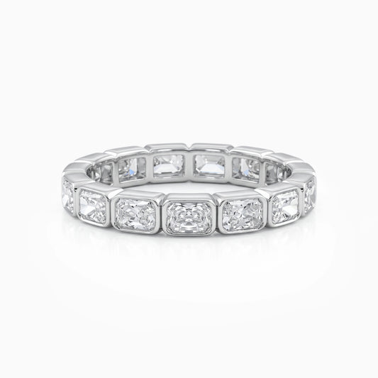 Radiant Cut Lab Diamond East-West Bezel Eternity Band Band