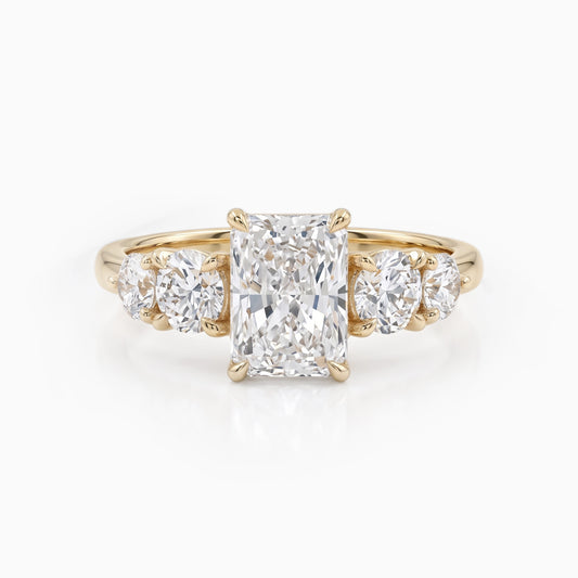 Radiant Cut Lab Diamond Five Stone Ring Ring