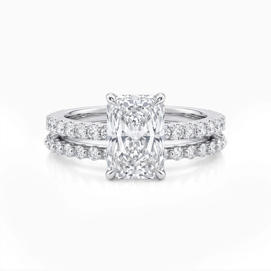 Radiant Cut Lab Grown Diamond Accent Ring Set