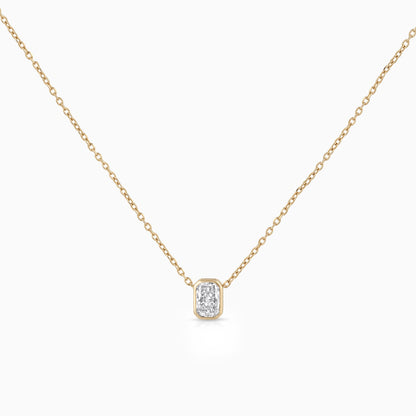 Radiant Cut Minimalist Bezel Set Pendant Necklace