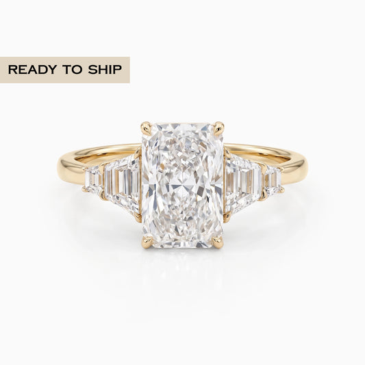 Radiant Cut Prong Set Five Stone Ring Ring