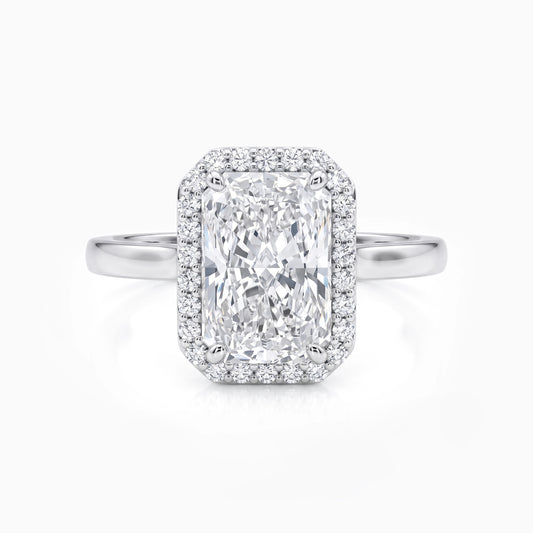 Radiant Lab Grown Halo Diamond Engagement Ring Ring