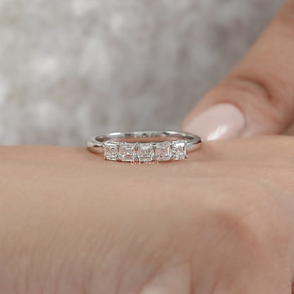Five Stone Asscher Cut Lab Diamond Ring