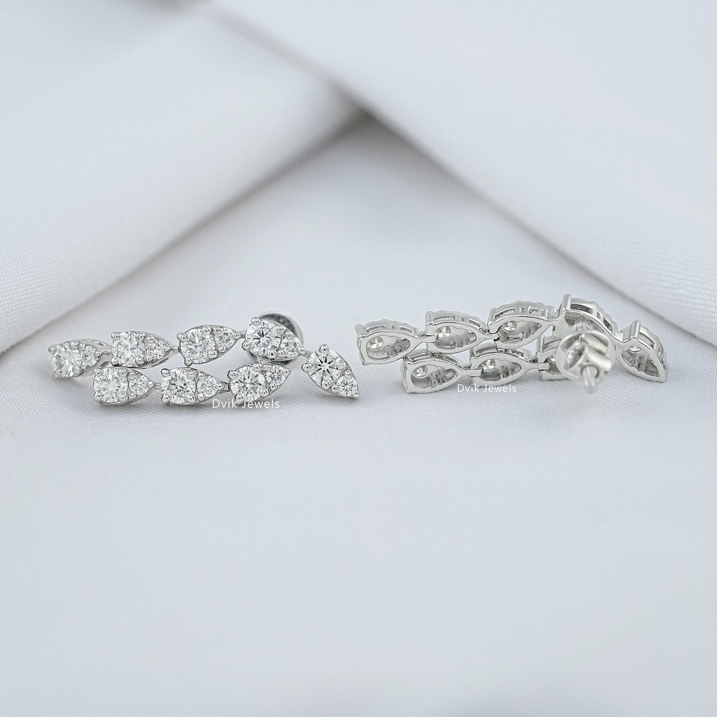 Teardrop Round Cut Lab Diamond Earrings