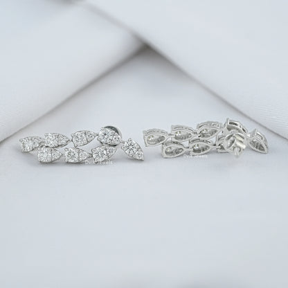 Teardrop Round Cut Lab Diamond Earrings