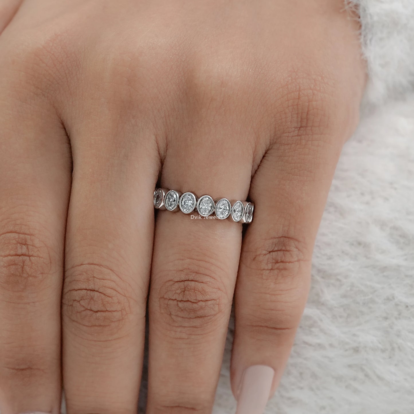 Oval Cut Lab Diamond Eternity Band