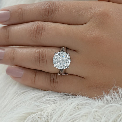 Split shank solitaire ring 7 carat round diamond engagement ring top view