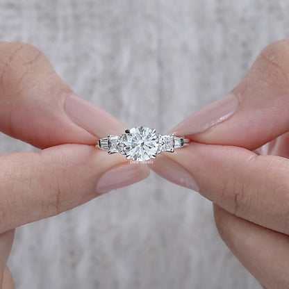 Princess And Round Cut Lab Diamond Five Anniversary Ring