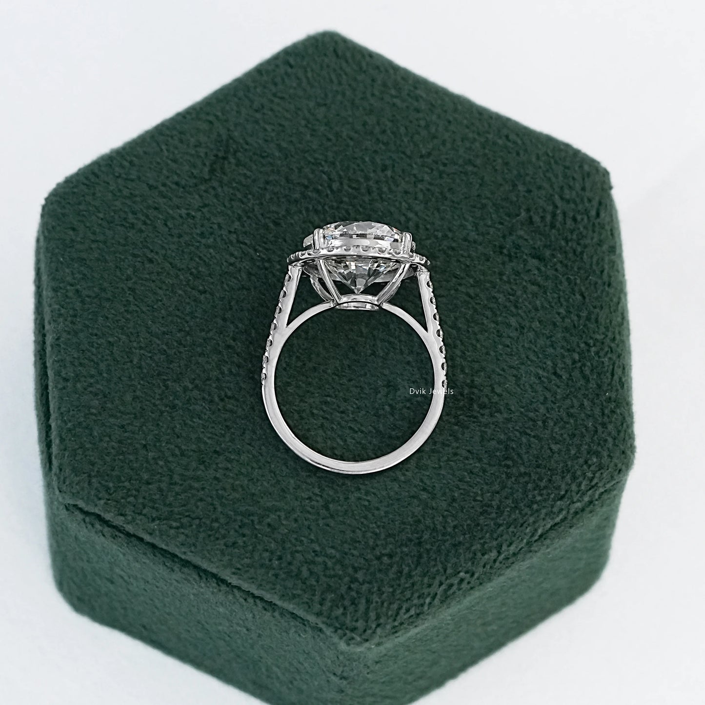 6 CT Round Cut Lab Diamond Halo Accent Wedding Ring