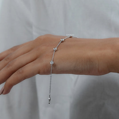 Round Cut  Bezel Set Diamond Bracelet