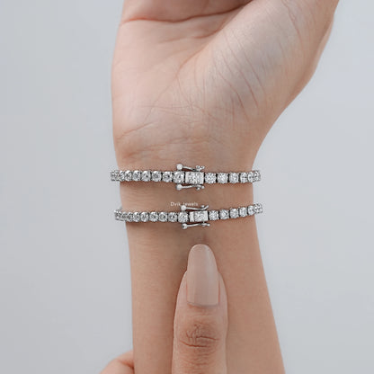 Brilliant Cut Round Lab Diamond Tennis Bracelet