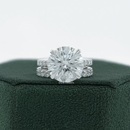 Round Cut Diamond Bridal Wedding Ring Set