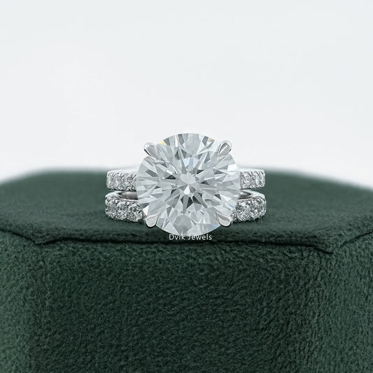 Round Cut Diamond Bridal Wedding Ring Set