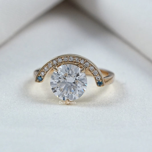 Round Cut Lab Diamond Engagement Ring