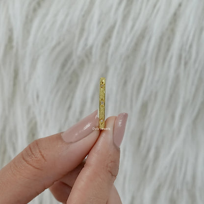 Lab diamond textured gold wedding band star setting design view