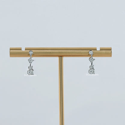 Round Cut Diamond Drop Earrings
