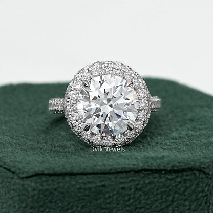 Halo Round Cut Lab Grown Diamond Engagement Ring