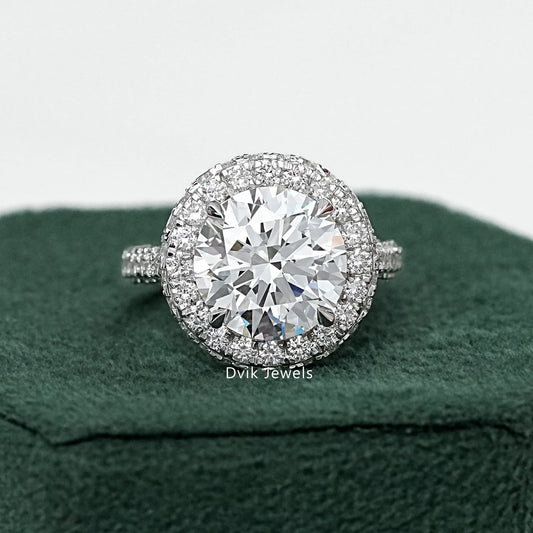 Halo Round Cut Lab Grown Diamond Engagement Ring