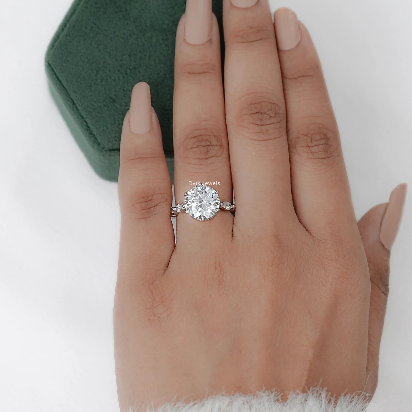 Hidden Halo Lab Diamond Engagement Ring