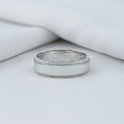 Round Cut Diamond Eternity Men's Band