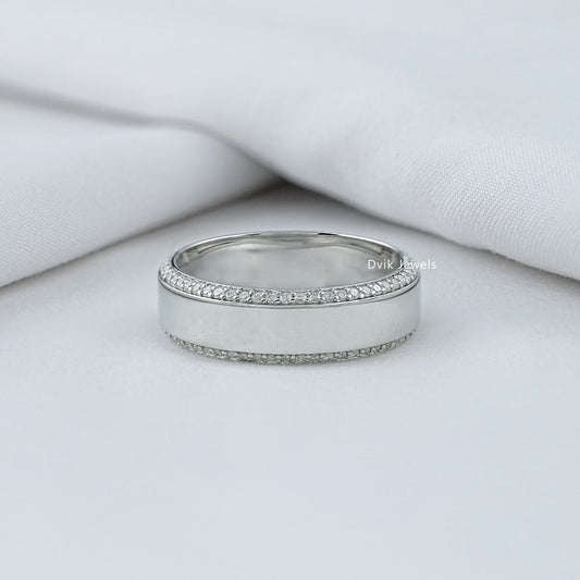 Round Cut Diamond Eternity Men's Band