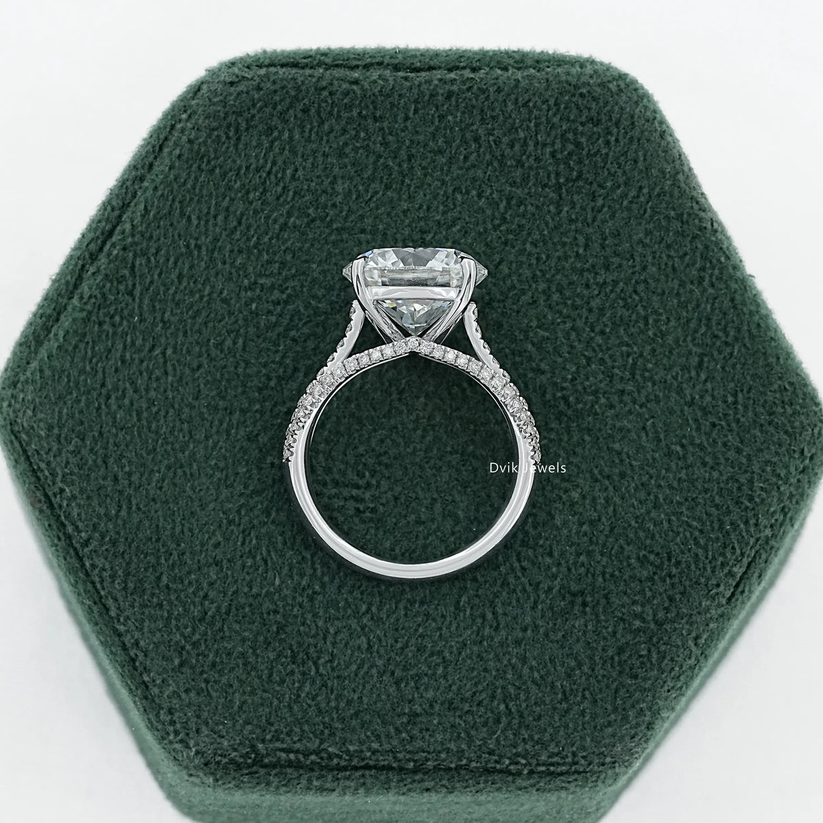 Hidden Halo Round Diamond Bridge Accent Ring