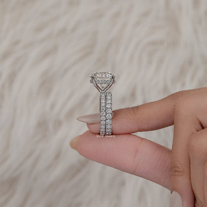 Round Cut Diamond Bridal Wedding Ring Set