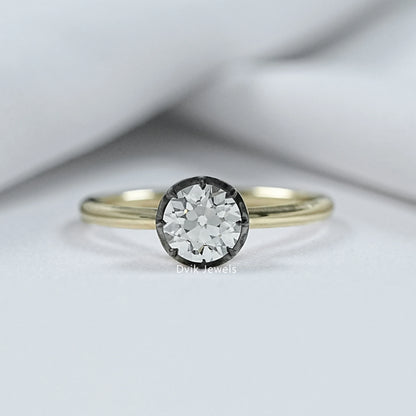 Simple vintage engagement rings in 14k gold with a classic look.