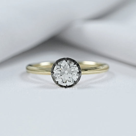 Simple vintage engagement rings in 14k gold with a classic look.
