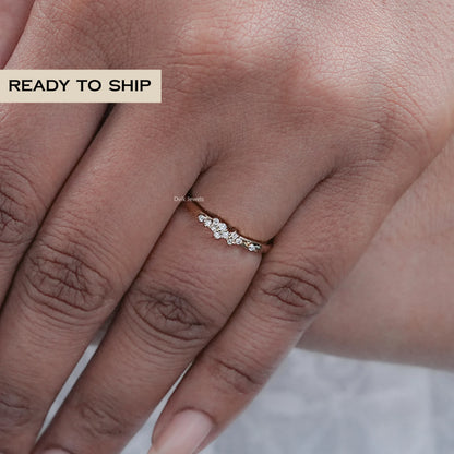 Minimalist Round Diamond Dainty Ring