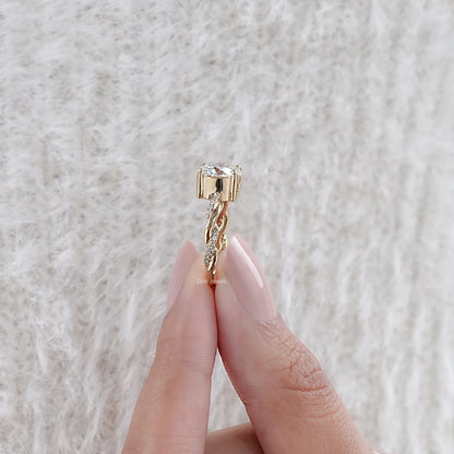 Twisted Round Lab Diamond Wedding Ring