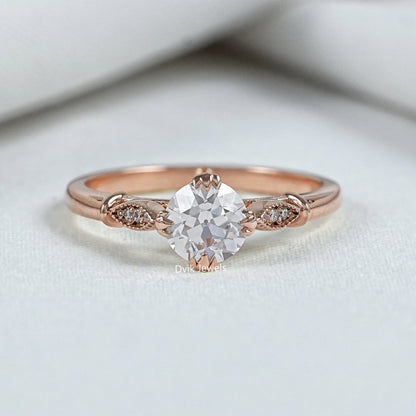 Old European Cut Round Lab Diamond Accent Ring
